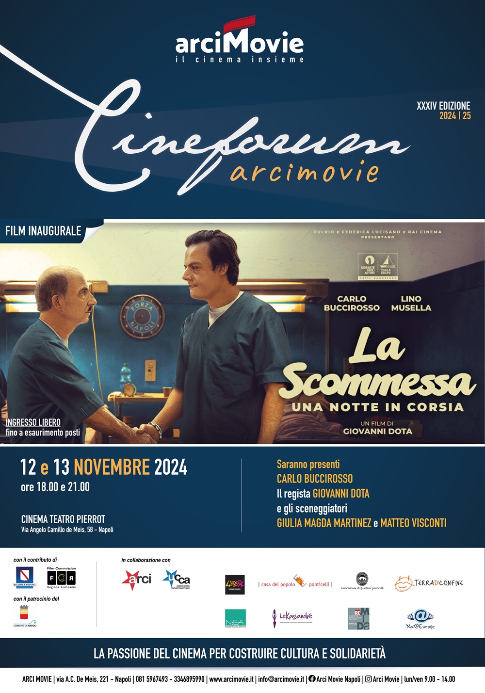 Torna il Cineforum Arci Movie al Pierrot di Ponticelli: il 12 novembre il via con “La scommessa”